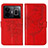 Custodia Portafoglio In Pelle Farfalla Cover con Supporto Y01B per Realme GT Neo6 5G Rosso