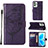 Custodia Portafoglio In Pelle Farfalla Cover con Supporto Y01B per Realme GT2 Pro 5G Viola