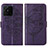 Custodia Portafoglio In Pelle Farfalla Cover con Supporto Y01B per Realme Narzo 50A Viola