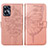 Custodia Portafoglio In Pelle Farfalla Cover con Supporto Y01B per Realme Narzo N55 Oro Rosa