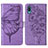 Custodia Portafoglio In Pelle Farfalla Cover con Supporto Y01B per Samsung Galaxy A02 Lavanda