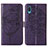 Custodia Portafoglio In Pelle Farfalla Cover con Supporto Y01B per Samsung Galaxy A02 Viola