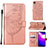 Custodia Portafoglio In Pelle Farfalla Cover con Supporto Y01B per Samsung Galaxy A03 Core Oro Rosa