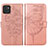 Custodia Portafoglio In Pelle Farfalla Cover con Supporto Y01B per Samsung Galaxy A03 Oro Rosa