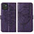 Custodia Portafoglio In Pelle Farfalla Cover con Supporto Y01B per Samsung Galaxy A03 Viola