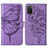 Custodia Portafoglio In Pelle Farfalla Cover con Supporto Y01B per Samsung Galaxy A03s Lavanda