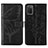 Custodia Portafoglio In Pelle Farfalla Cover con Supporto Y01B per Samsung Galaxy A03s Nero