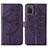 Custodia Portafoglio In Pelle Farfalla Cover con Supporto Y01B per Samsung Galaxy A03s Viola