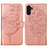 Custodia Portafoglio In Pelle Farfalla Cover con Supporto Y01B per Samsung Galaxy A04s Oro Rosa