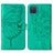 Custodia Portafoglio In Pelle Farfalla Cover con Supporto Y01B per Samsung Galaxy A12 Verde