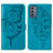 Custodia Portafoglio In Pelle Farfalla Cover con Supporto Y01B per Samsung Galaxy A15 4G Blu