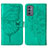 Custodia Portafoglio In Pelle Farfalla Cover con Supporto Y01B per Samsung Galaxy A15 4G Verde