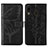 Custodia Portafoglio In Pelle Farfalla Cover con Supporto Y01B per Samsung Galaxy A20 Nero