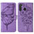 Custodia Portafoglio In Pelle Farfalla Cover con Supporto Y01B per Samsung Galaxy A21 Lavanda