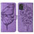 Custodia Portafoglio In Pelle Farfalla Cover con Supporto Y01B per Samsung Galaxy A21s Lavanda