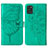 Custodia Portafoglio In Pelle Farfalla Cover con Supporto Y01B per Samsung Galaxy A21s Verde