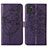 Custodia Portafoglio In Pelle Farfalla Cover con Supporto Y01B per Samsung Galaxy A21s Viola