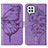 Custodia Portafoglio In Pelle Farfalla Cover con Supporto Y01B per Samsung Galaxy A22 4G Lavanda