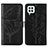 Custodia Portafoglio In Pelle Farfalla Cover con Supporto Y01B per Samsung Galaxy A22 4G Nero