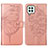 Custodia Portafoglio In Pelle Farfalla Cover con Supporto Y01B per Samsung Galaxy A22 4G Oro Rosa