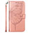 Custodia Portafoglio In Pelle Farfalla Cover con Supporto Y01B per Samsung Galaxy A23 4G Oro Rosa