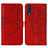 Custodia Portafoglio In Pelle Farfalla Cover con Supporto Y01B per Samsung Galaxy A30S Rosso