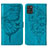 Custodia Portafoglio In Pelle Farfalla Cover con Supporto Y01B per Samsung Galaxy A31 Blu