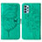 Custodia Portafoglio In Pelle Farfalla Cover con Supporto Y01B per Samsung Galaxy A32 4G Verde