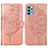 Custodia Portafoglio In Pelle Farfalla Cover con Supporto Y01B per Samsung Galaxy A32 5G Oro Rosa