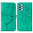 Custodia Portafoglio In Pelle Farfalla Cover con Supporto Y01B per Samsung Galaxy A32 5G Verde