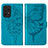 Custodia Portafoglio In Pelle Farfalla Cover con Supporto Y01B per Samsung Galaxy A33 5G Blu