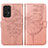 Custodia Portafoglio In Pelle Farfalla Cover con Supporto Y01B per Samsung Galaxy A33 5G Oro Rosa