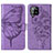 Custodia Portafoglio In Pelle Farfalla Cover con Supporto Y01B per Samsung Galaxy A42 5G Lavanda