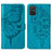 Custodia Portafoglio In Pelle Farfalla Cover con Supporto Y01B per Samsung Galaxy A51 5G Blu