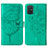 Custodia Portafoglio In Pelle Farfalla Cover con Supporto Y01B per Samsung Galaxy A51 5G Verde