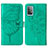 Custodia Portafoglio In Pelle Farfalla Cover con Supporto Y01B per Samsung Galaxy A52 4G Verde