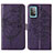 Custodia Portafoglio In Pelle Farfalla Cover con Supporto Y01B per Samsung Galaxy A52 4G Viola