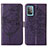 Custodia Portafoglio In Pelle Farfalla Cover con Supporto Y01B per Samsung Galaxy A52 5G Viola