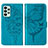 Custodia Portafoglio In Pelle Farfalla Cover con Supporto Y01B per Samsung Galaxy A53 5G Blu