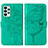 Custodia Portafoglio In Pelle Farfalla Cover con Supporto Y01B per Samsung Galaxy A53 5G Verde