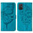 Custodia Portafoglio In Pelle Farfalla Cover con Supporto Y01B per Samsung Galaxy A71 4G A715 Blu