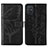Custodia Portafoglio In Pelle Farfalla Cover con Supporto Y01B per Samsung Galaxy A71 4G A715 Nero
