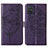 Custodia Portafoglio In Pelle Farfalla Cover con Supporto Y01B per Samsung Galaxy A71 4G A715 Viola