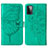 Custodia Portafoglio In Pelle Farfalla Cover con Supporto Y01B per Samsung Galaxy A72 4G Verde