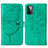 Custodia Portafoglio In Pelle Farfalla Cover con Supporto Y01B per Samsung Galaxy A72 5G Verde