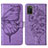 Custodia Portafoglio In Pelle Farfalla Cover con Supporto Y01B per Samsung Galaxy F02S SM-E025F Lavanda
