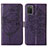 Custodia Portafoglio In Pelle Farfalla Cover con Supporto Y01B per Samsung Galaxy F02S SM-E025F Viola