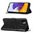 Custodia Portafoglio In Pelle Farfalla Cover con Supporto Y01B per Samsung Galaxy F42 5G