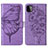 Custodia Portafoglio In Pelle Farfalla Cover con Supporto Y01B per Samsung Galaxy F42 5G Lavanda