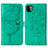 Custodia Portafoglio In Pelle Farfalla Cover con Supporto Y01B per Samsung Galaxy F42 5G Verde